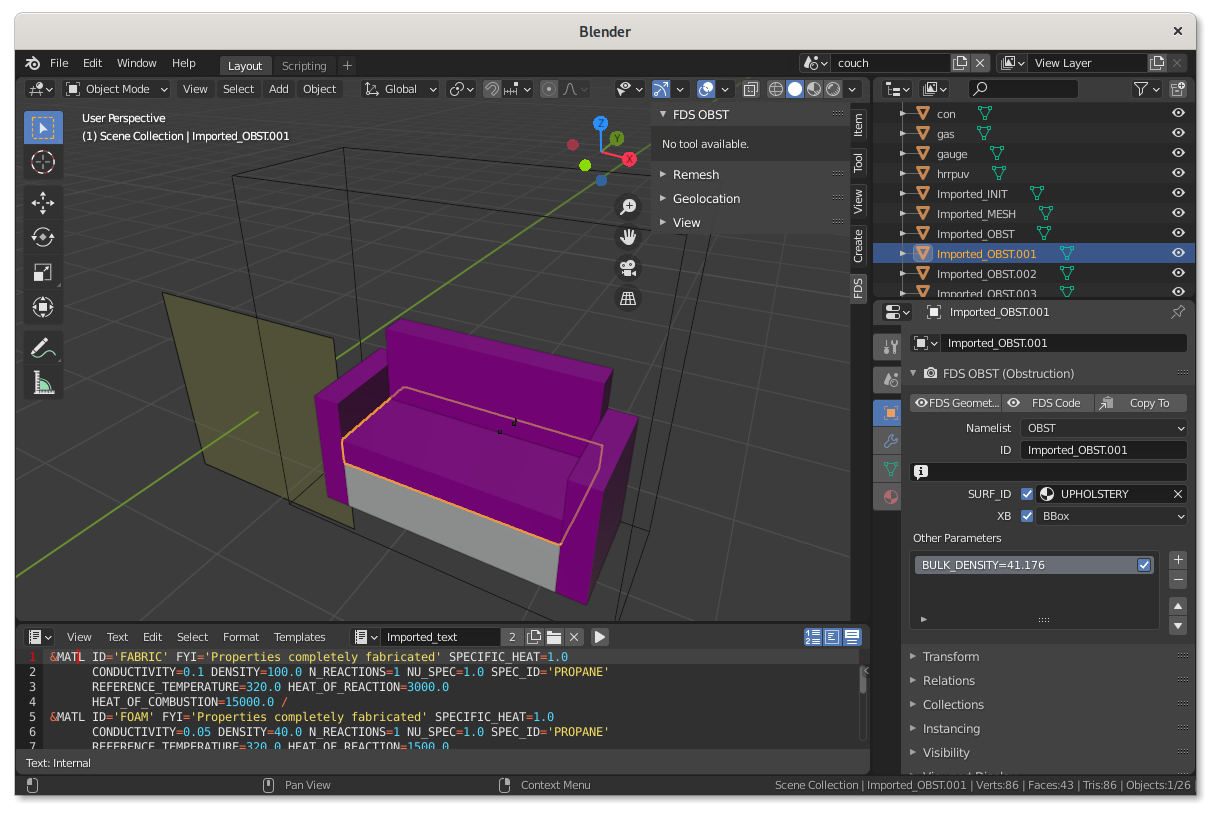 Quickstart - BlenderFDS
